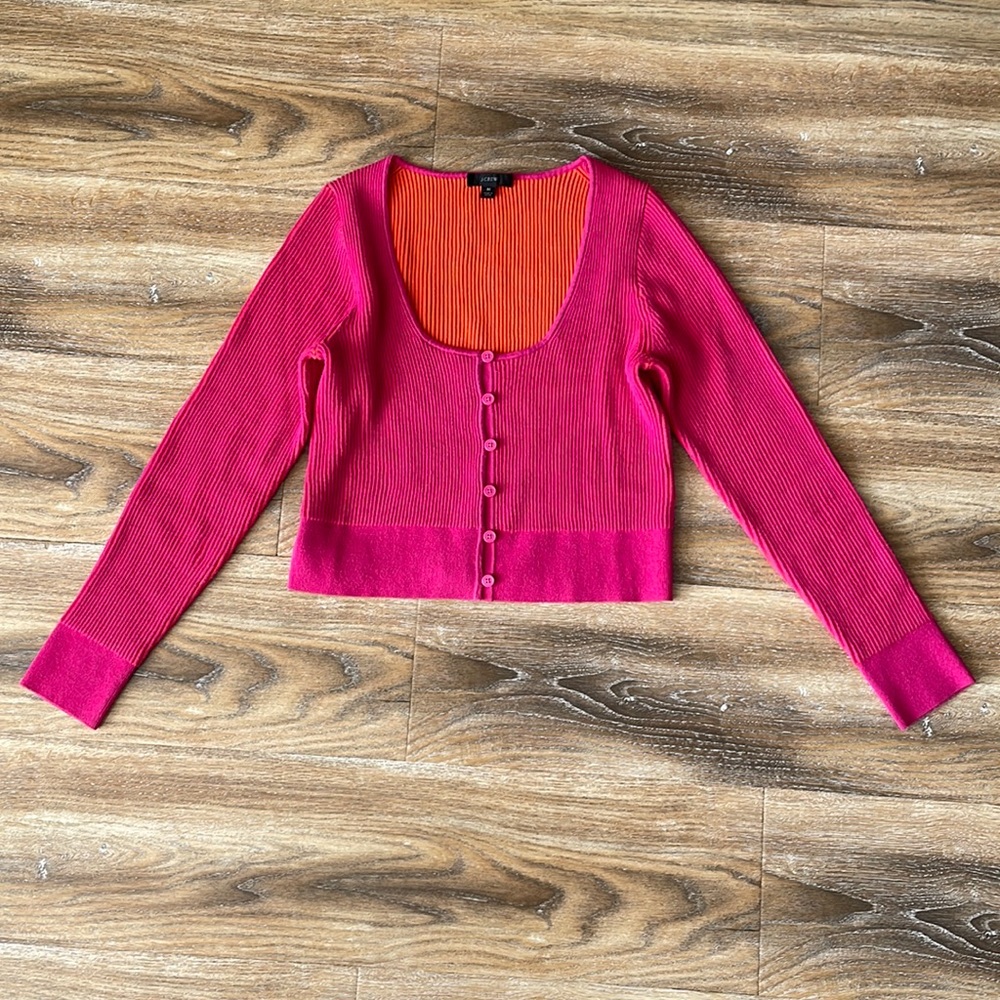 J Crew Scoopneck stretch cardigan top